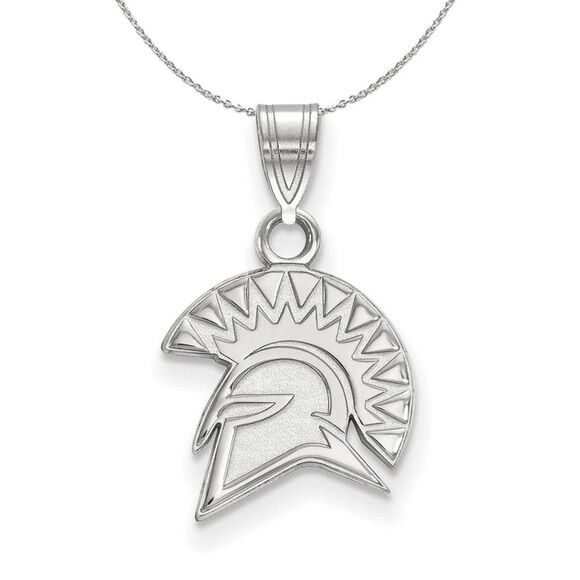 Sterling Silver San Jose State Small Logo Pendant Necklace - 24 Inch - Picture 1 of 8